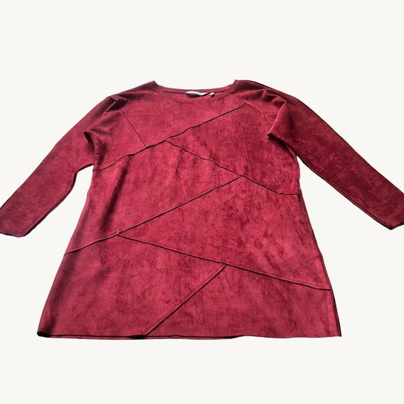 Soft Surroundings Tops - Soft Surroundings Size M Orange Burnt Sienna Felicity Faux Suede Tunic Top